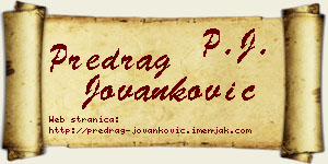 Predrag Jovanković vizit kartica